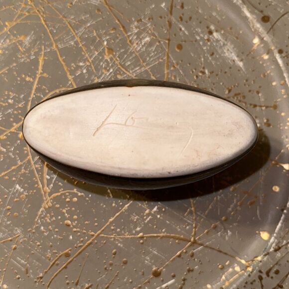 Vintage Artist Signed Decorative Rectangular Vase Teal Green Blue Tan - Picture 6 of 10